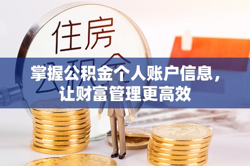 四川掌握公积金个人账户信息，让财富管理更高效